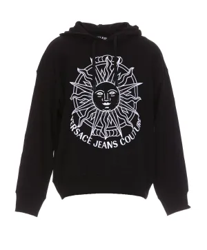 Versace Jeans Couture Garland Sun Embroidered Drawstring Hoodie