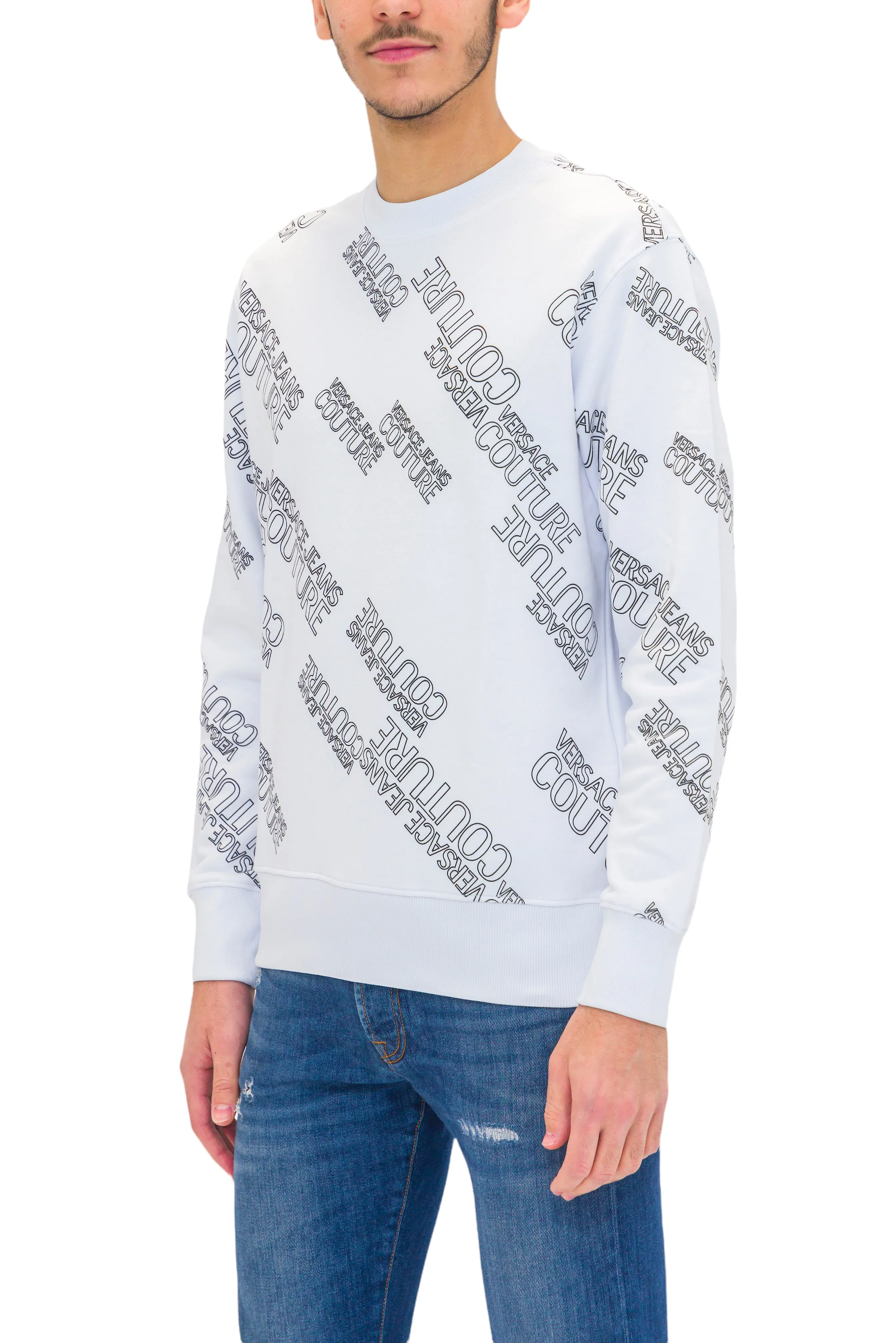 Versace Jeans Couture Intarsia Knitted Crewneck Jumper