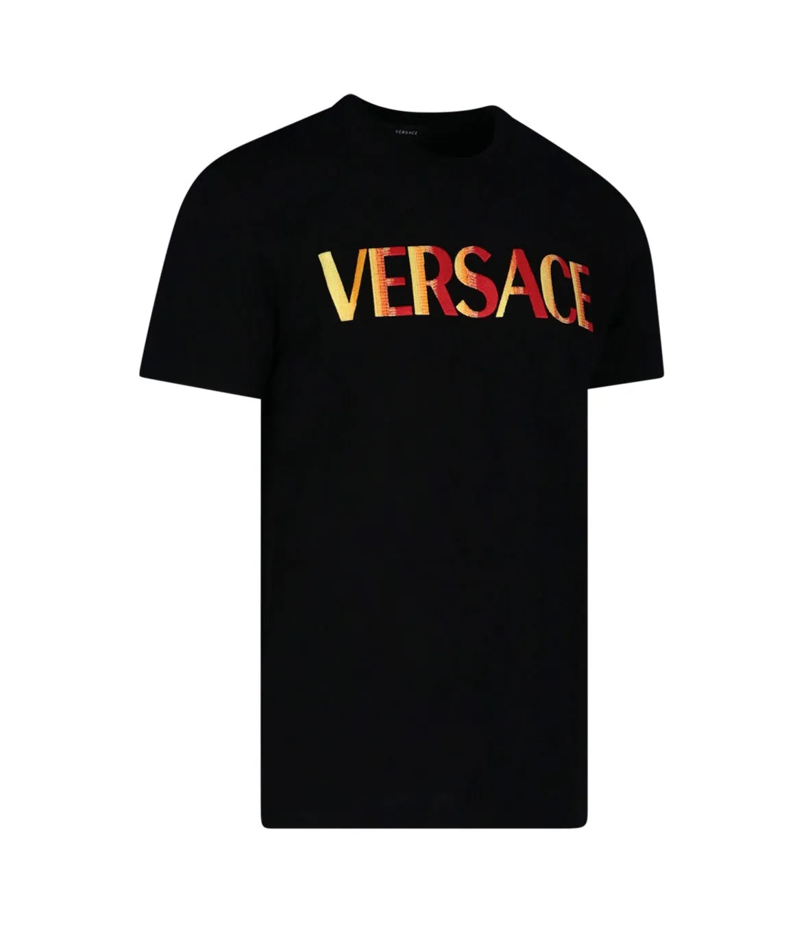 Versace Logo Embroidered Crewneck T-Shirt