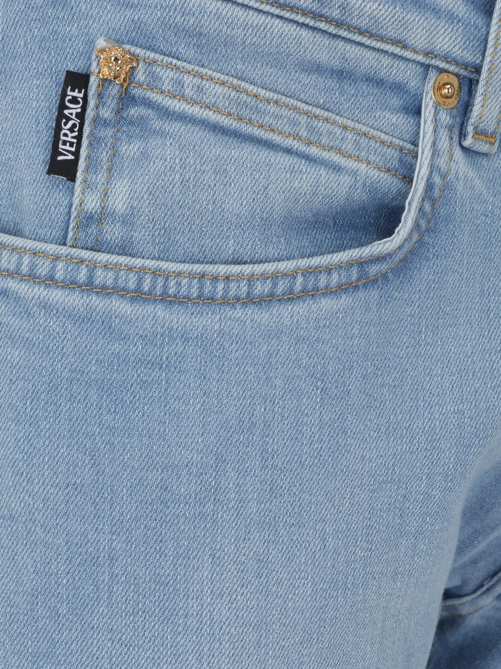 Versace Logo Patch Low Waist Jeans