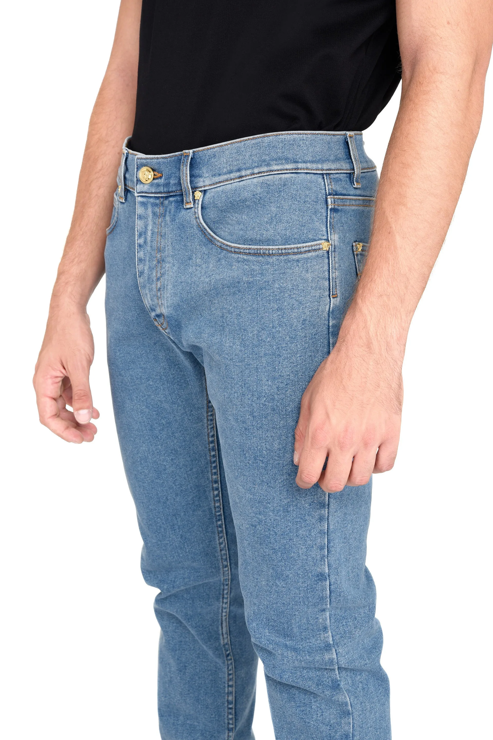 Versace Logo Patch Straight-Leg Jeans