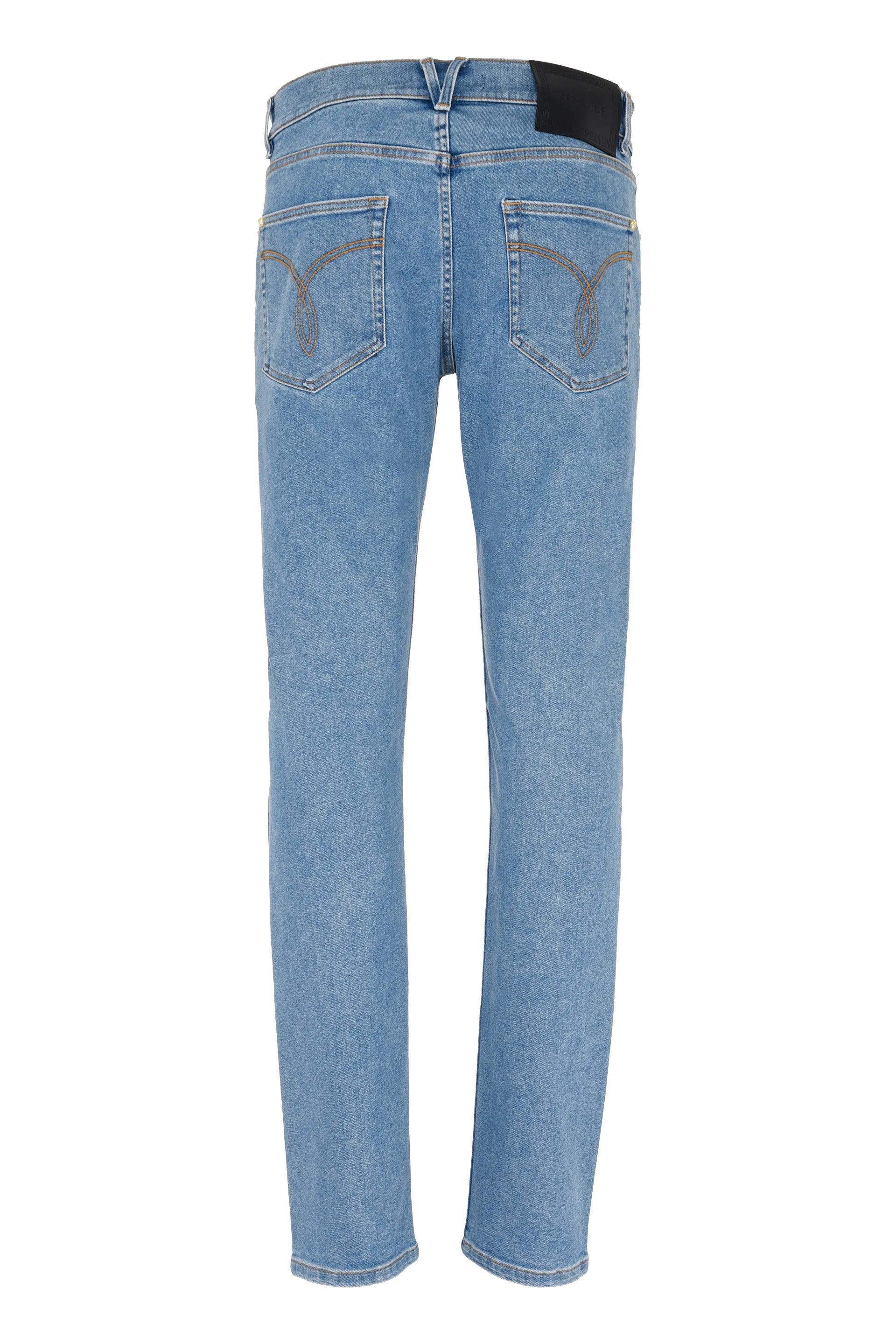 Versace Logo Patch Straight-Leg Jeans