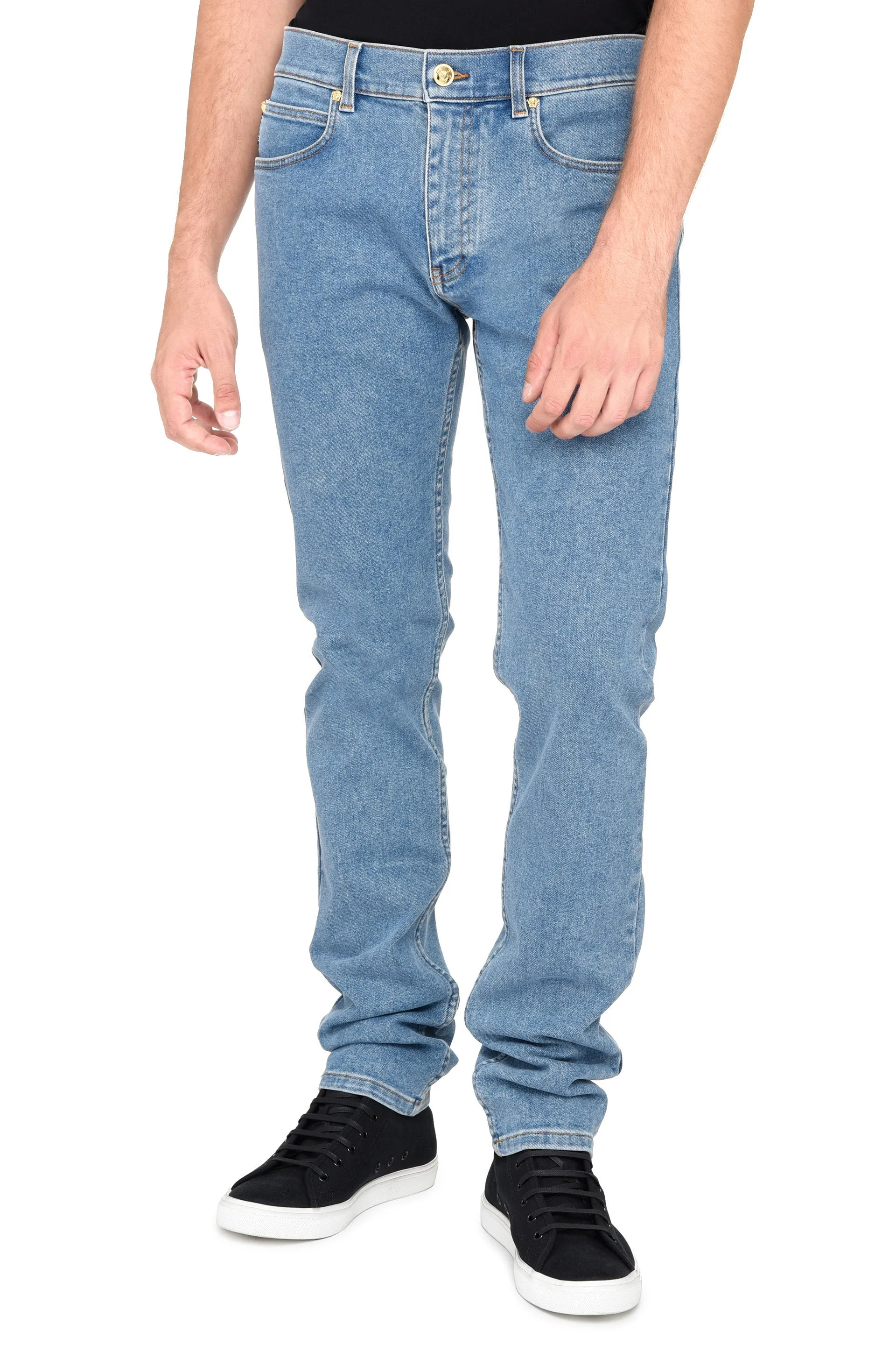 Versace Logo Patch Straight-Leg Jeans