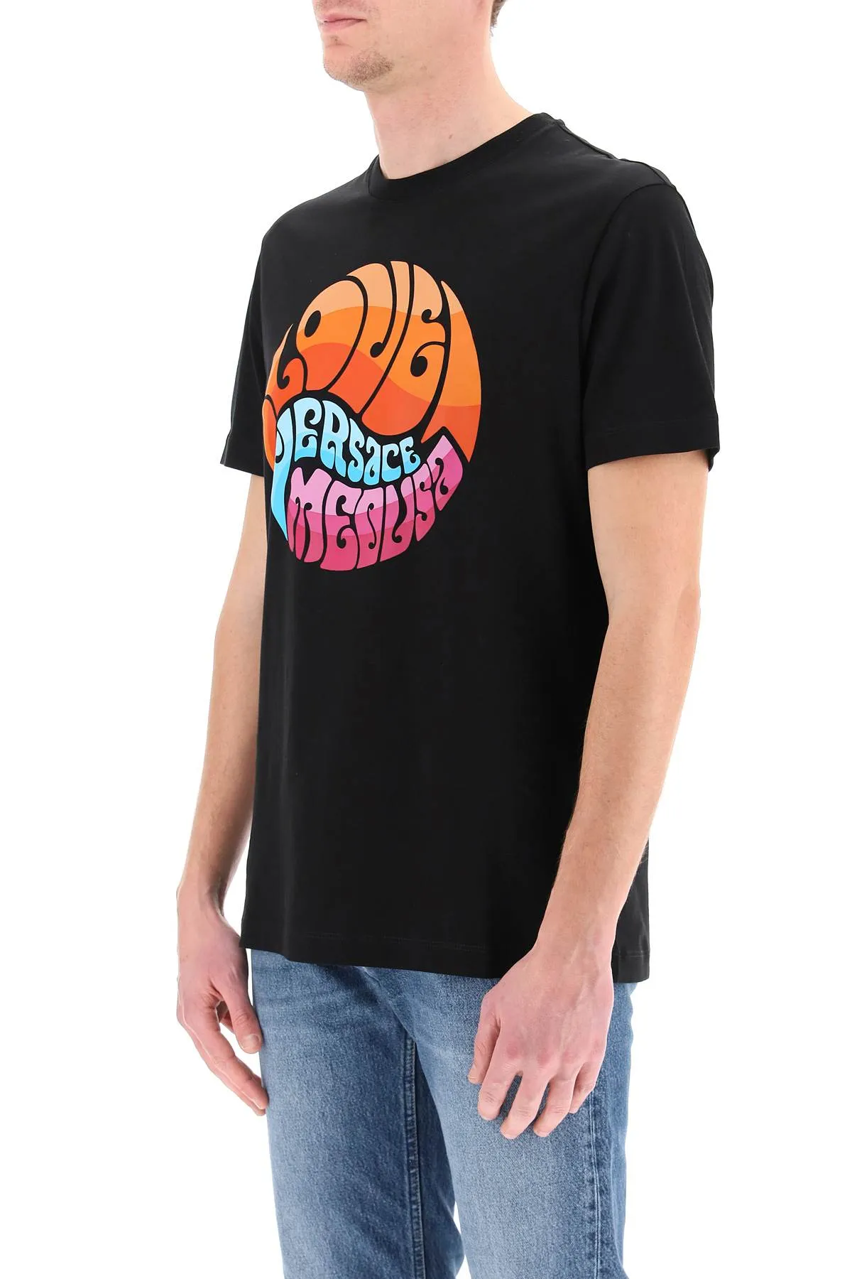 Versace Medusa Logo Printed Crewneck T-Shirt
