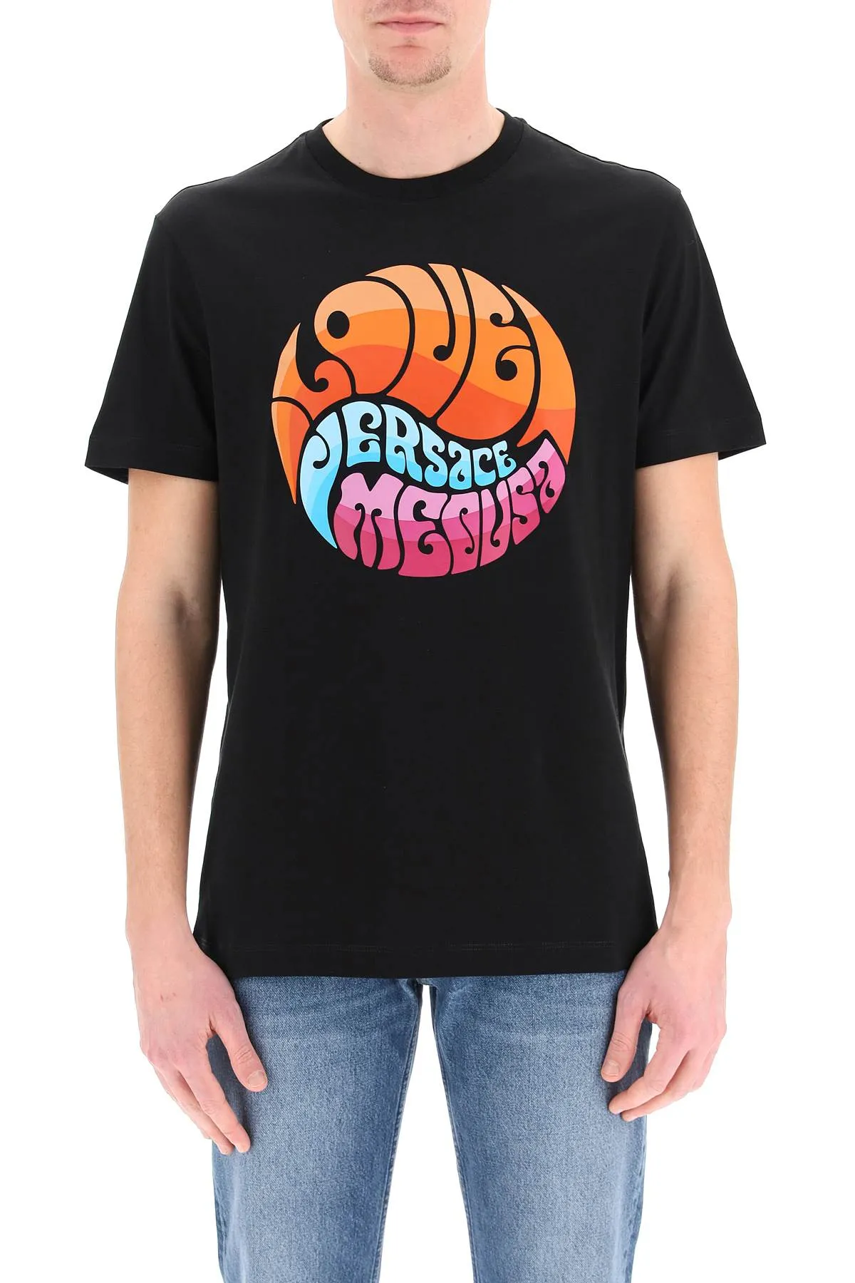 Versace Medusa Logo Printed Crewneck T-Shirt