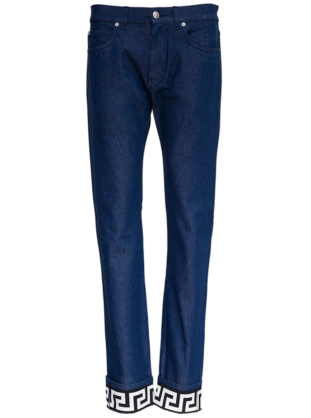 Versace Motif Hem Slim-Fit Jeans