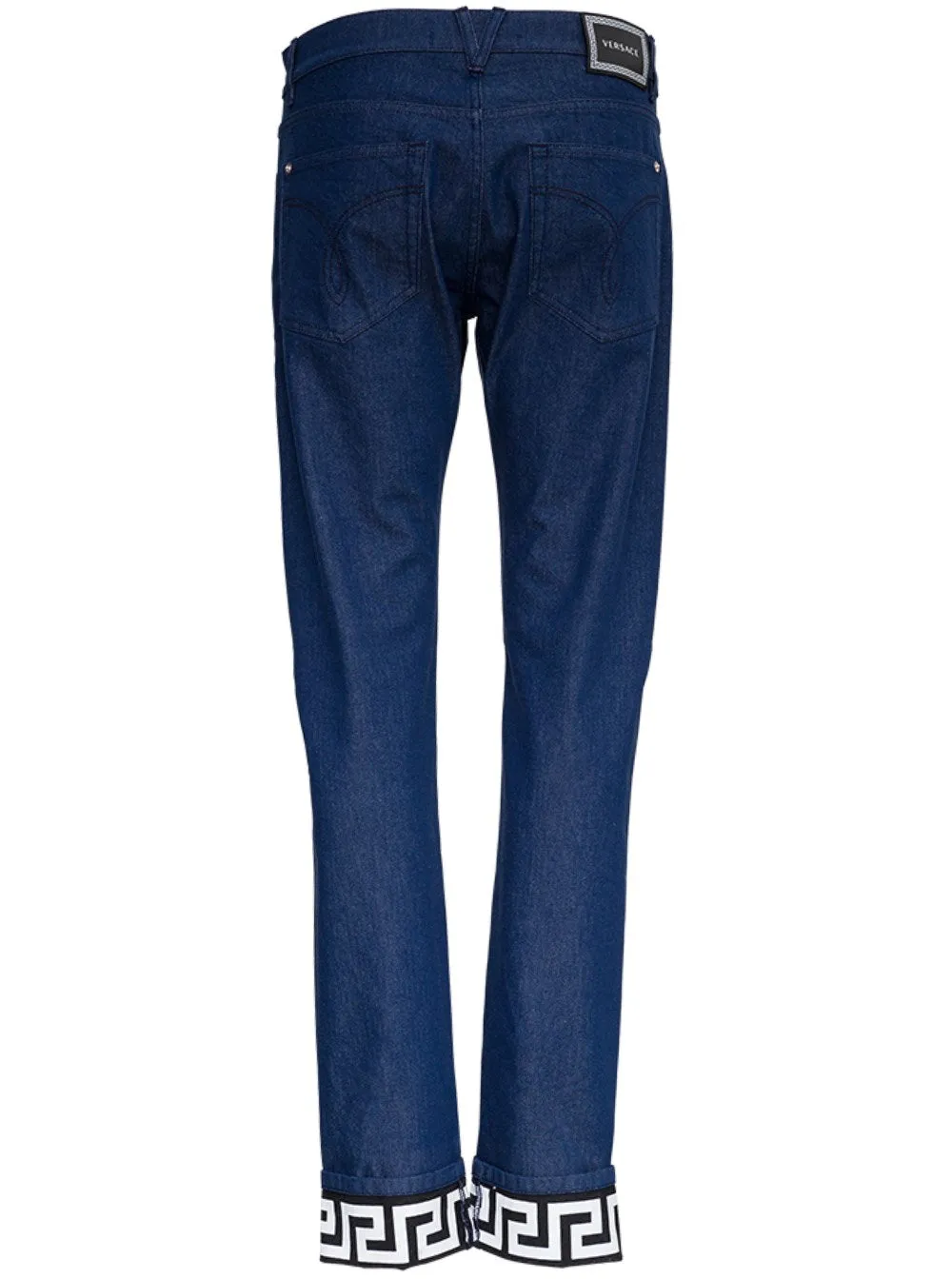 Versace Motif Hem Slim-Fit Jeans