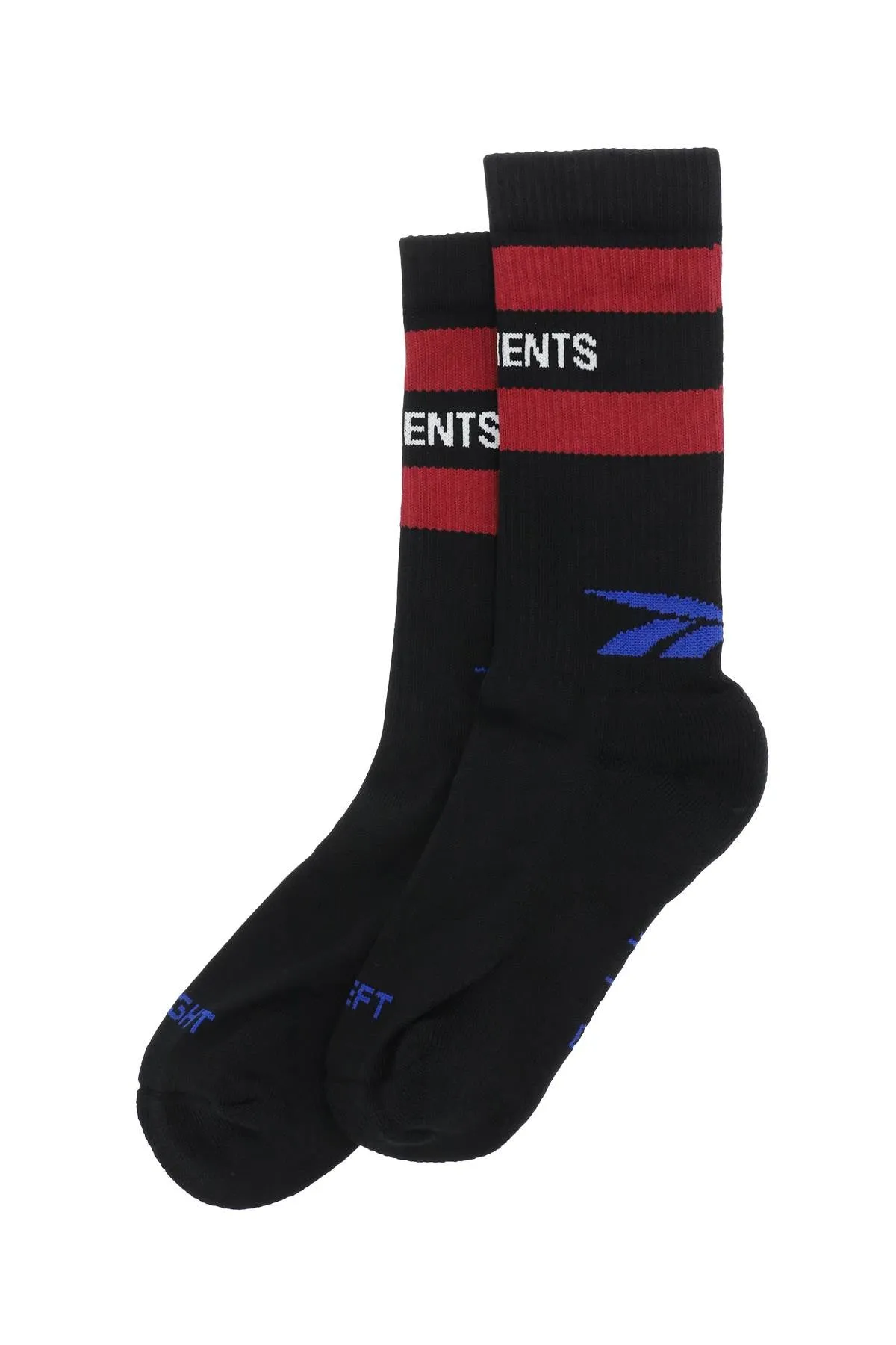 Vetements X Reebok Logo Intarsia Ribbed Socks