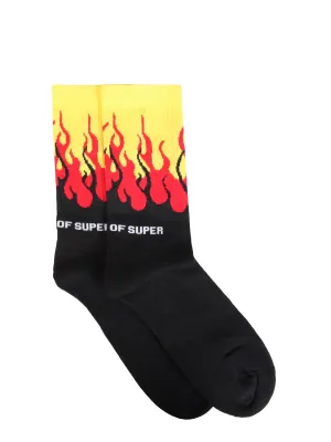 Vision Of Super Flame Logo Intasia Crew Socks