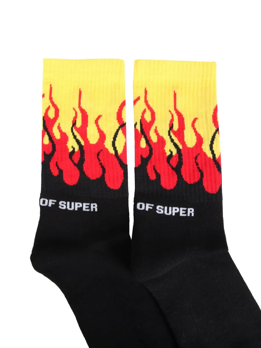 Vision Of Super Flame Logo Intasia Crew Socks
