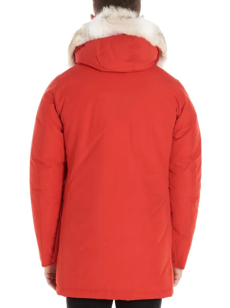 Woolrich Hooded Fur Trimmed Coat