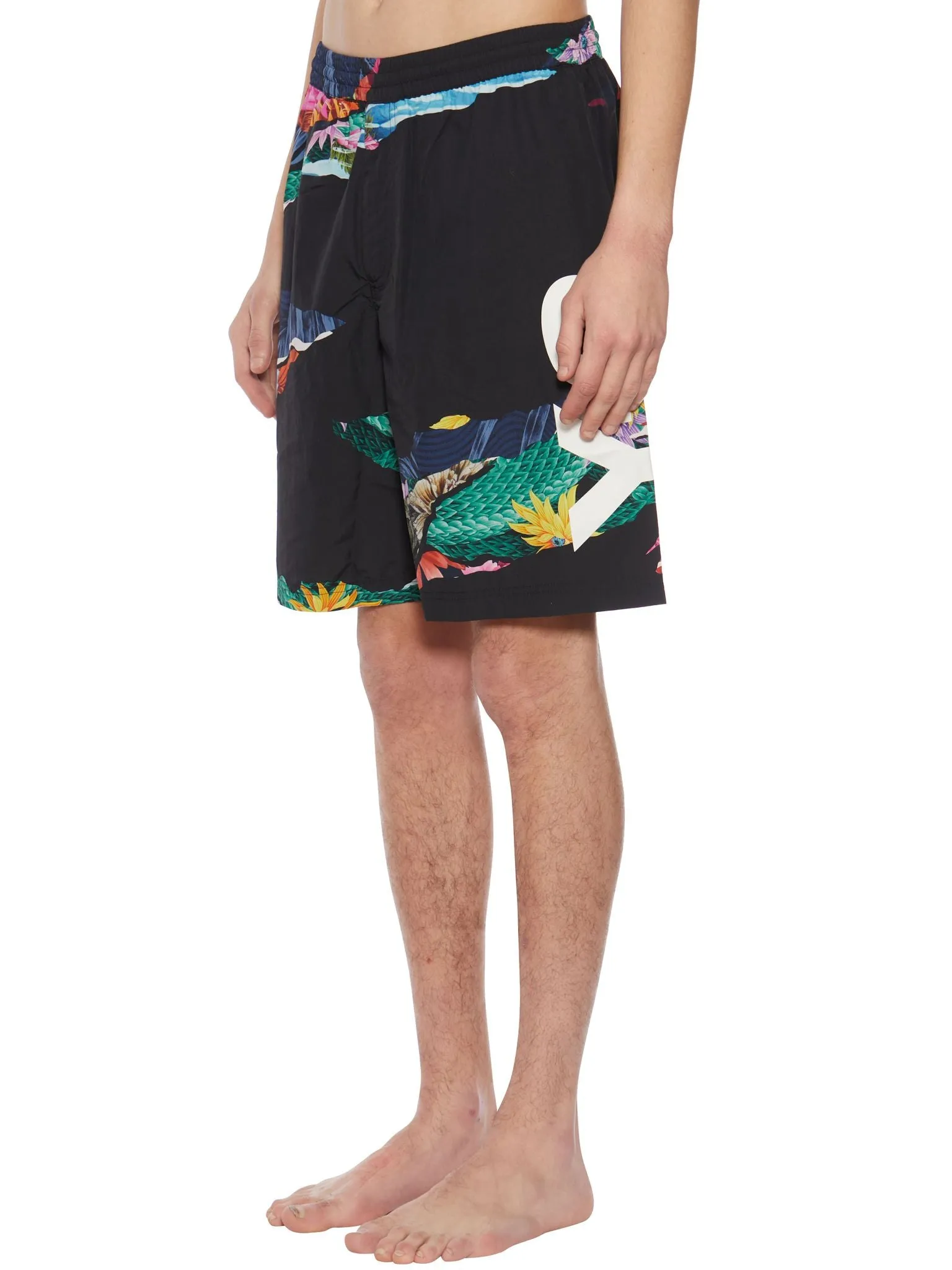 Y-3 Aop Logo Printed Swim Shorts