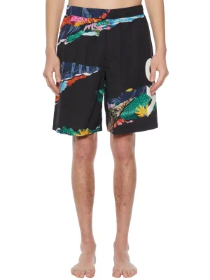 Y-3 Aop Logo Printed Swim Shorts