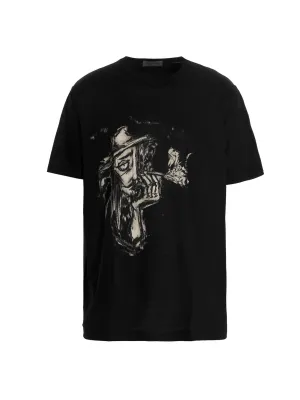 Yohji Yamamoto Graphic Printed Crewneck T-Shirt