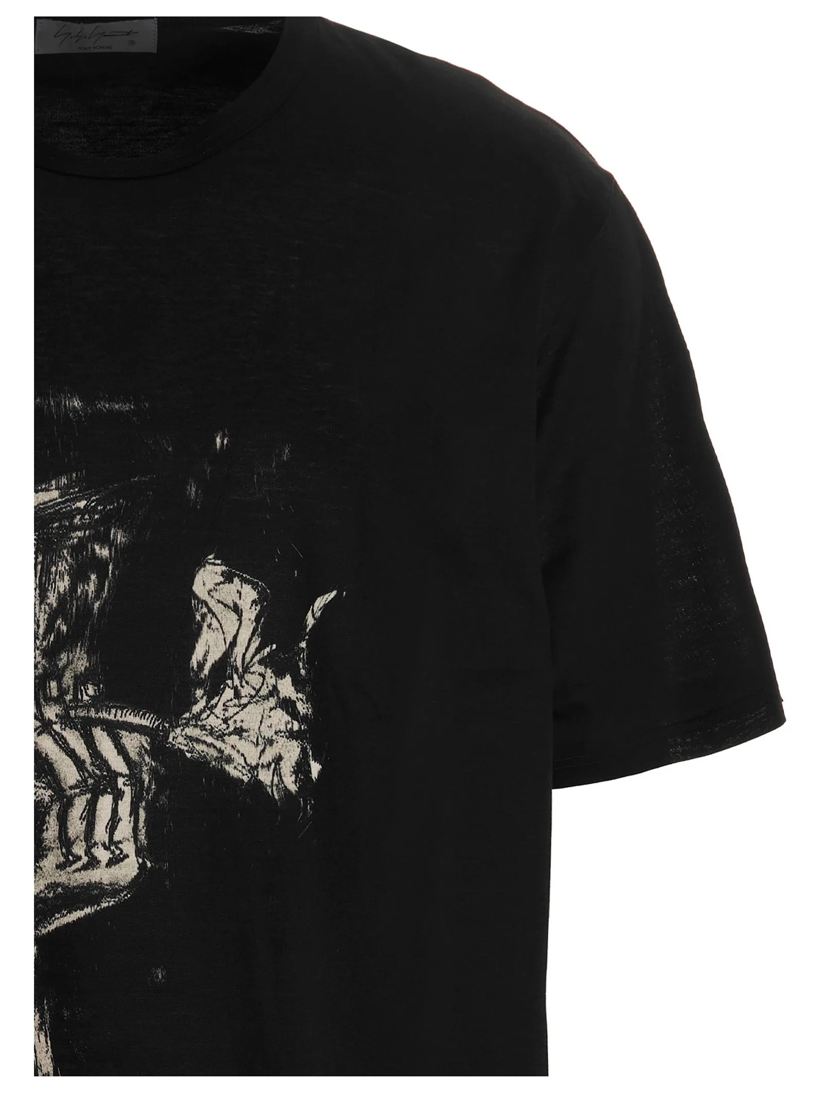 Yohji Yamamoto Graphic Printed Crewneck T-Shirt
