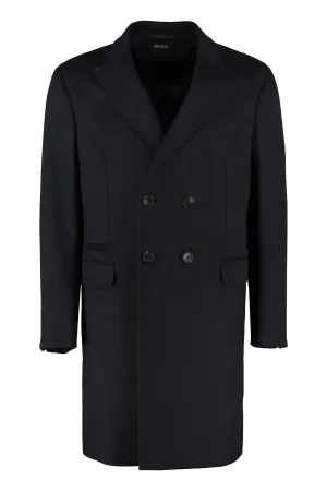 Z Zegna Double-Breasted Long-Sleeved Coat