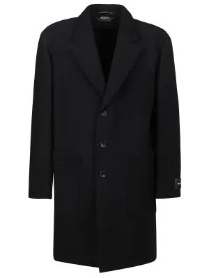 Z Zegna Logo Patch Single-Breasted Coat