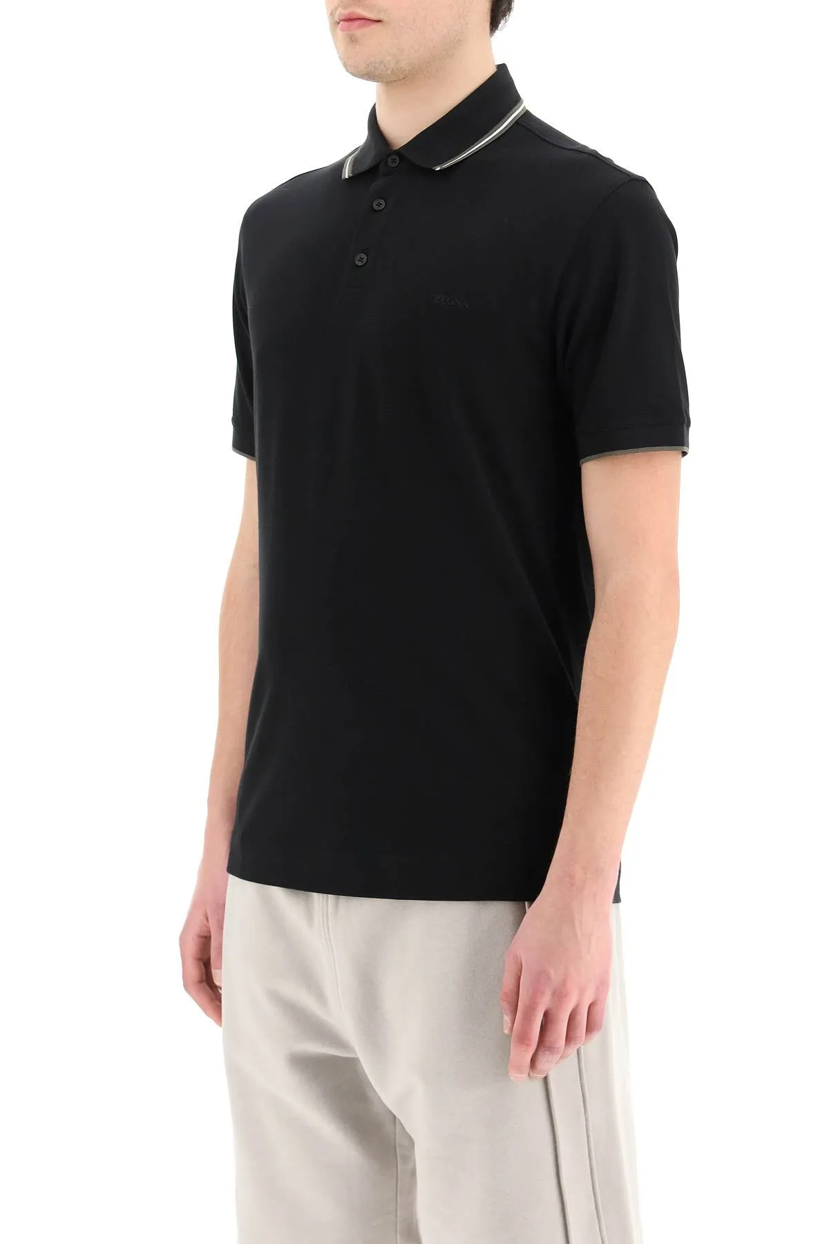 Z Zegna Straight Hem Polo Shirt