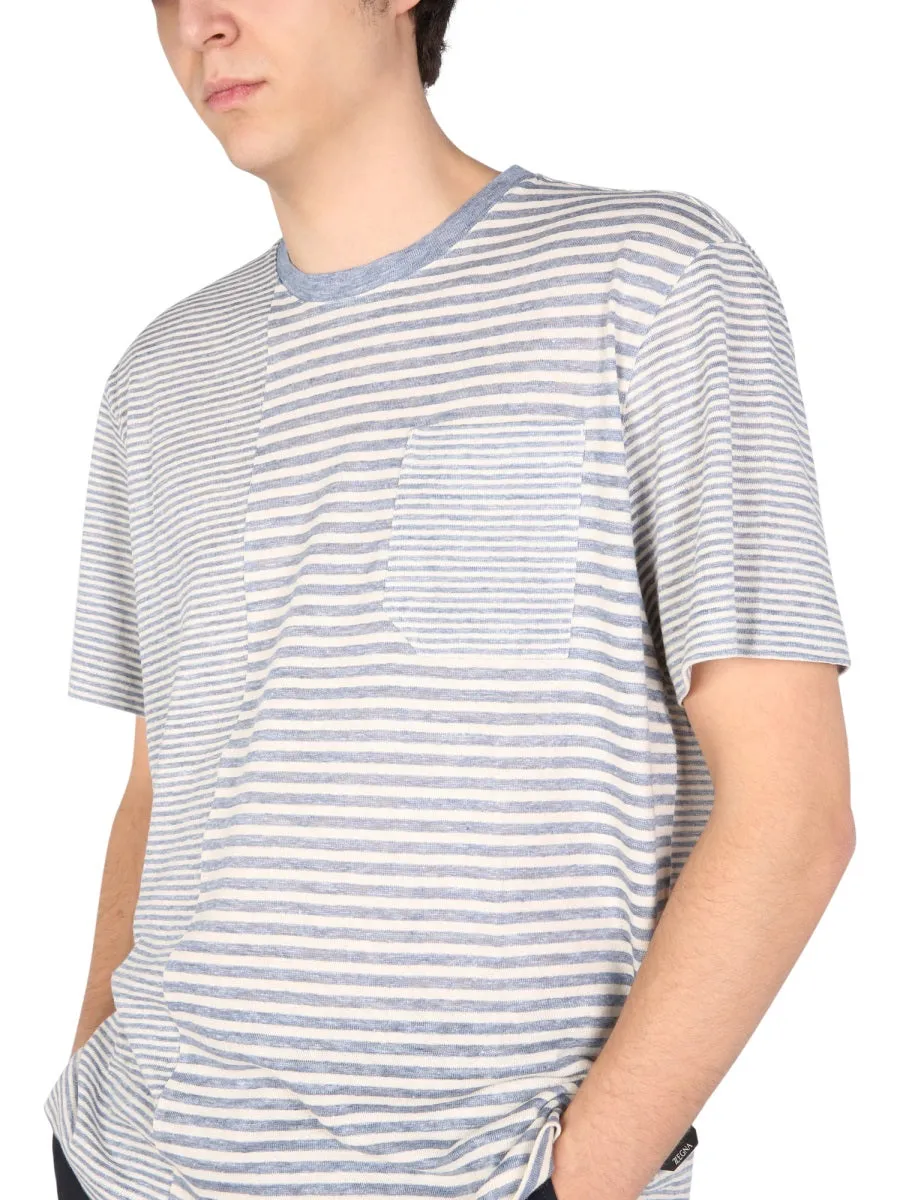 Z Zegna Striped Crewneck T-Shirt